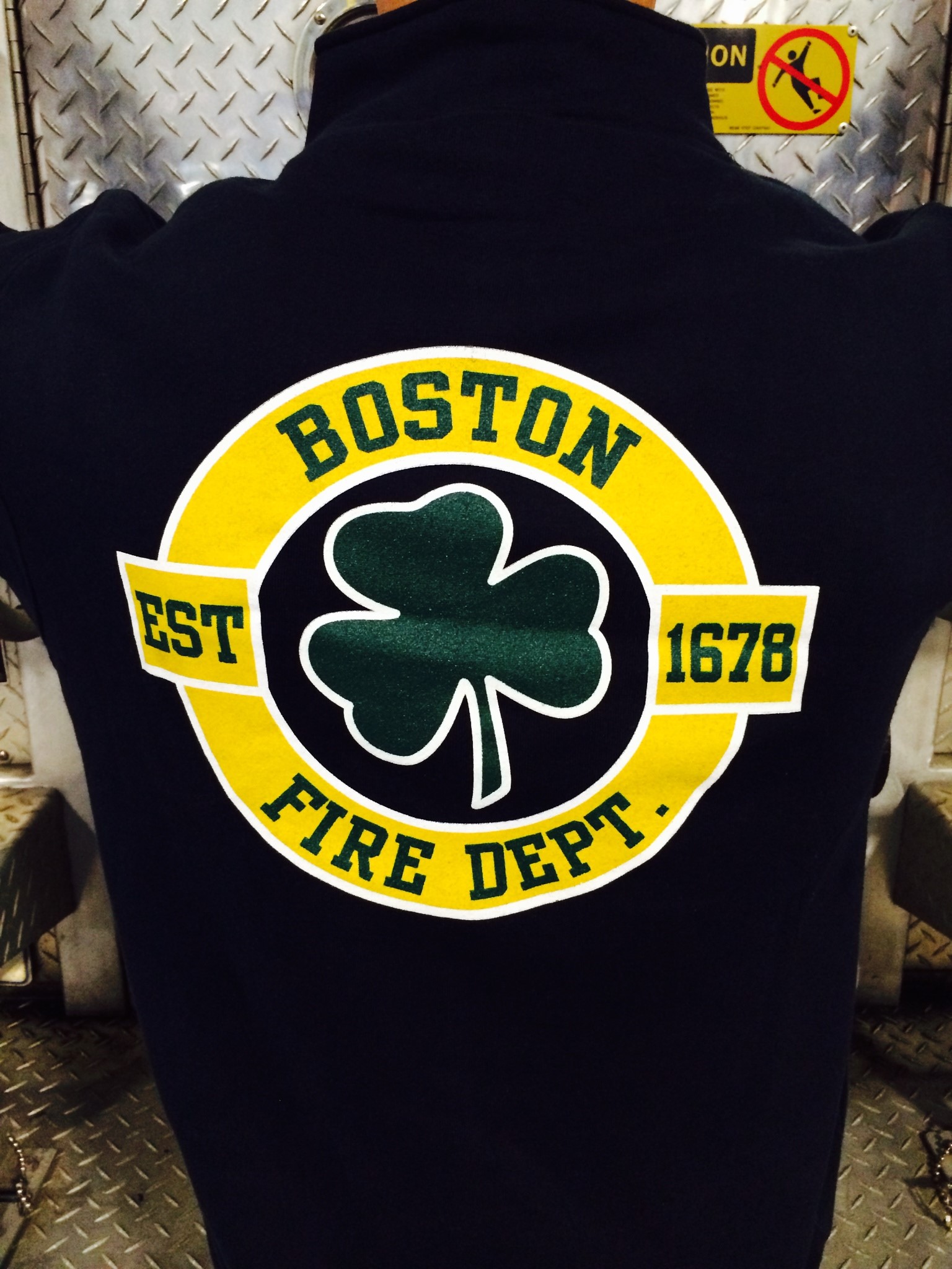 Boston Fire Irish Flag Sweatshirt Back