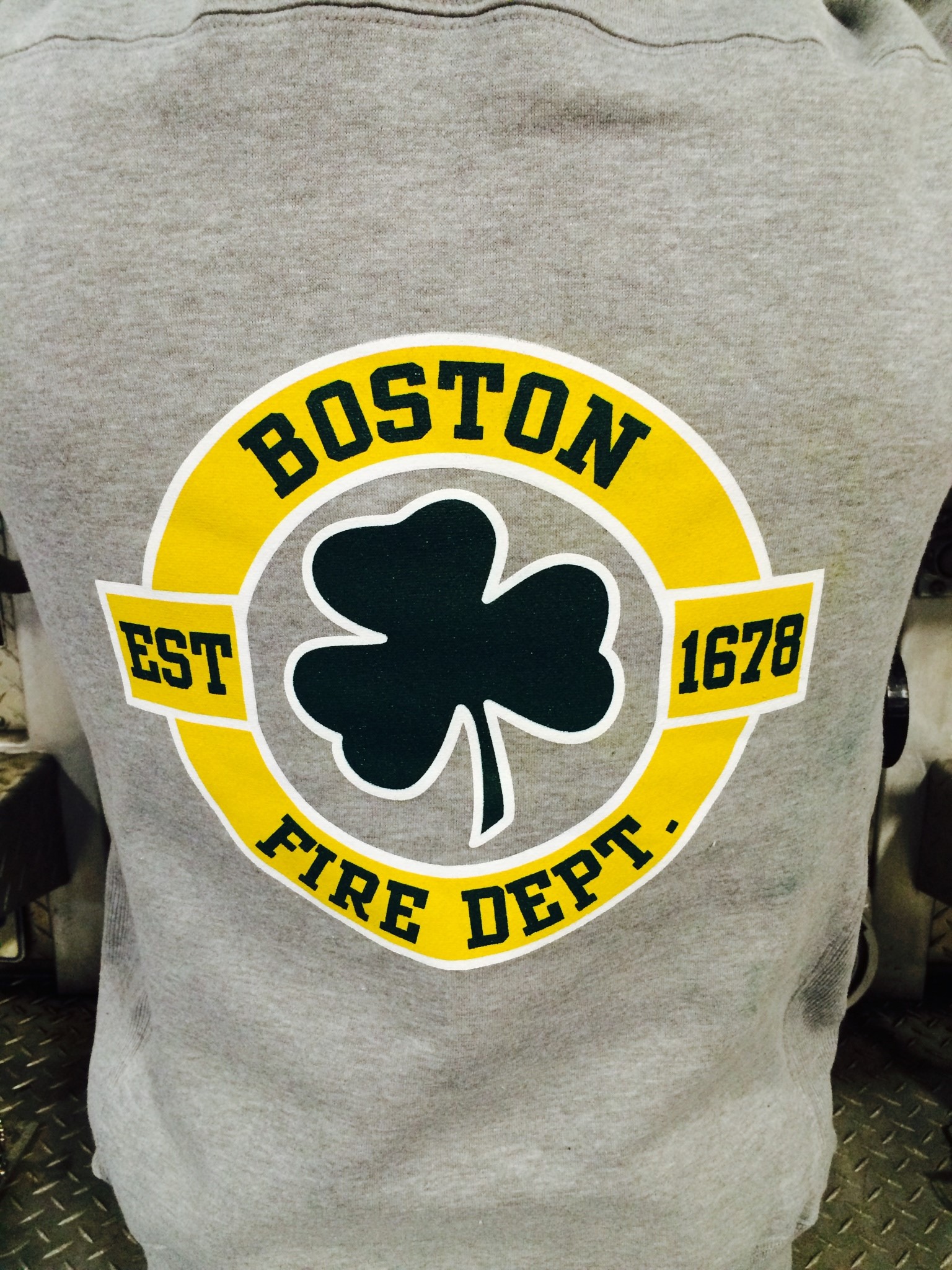 Boston Fire Irish Flag Hoodie Back