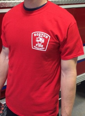 red boston ire shirt front