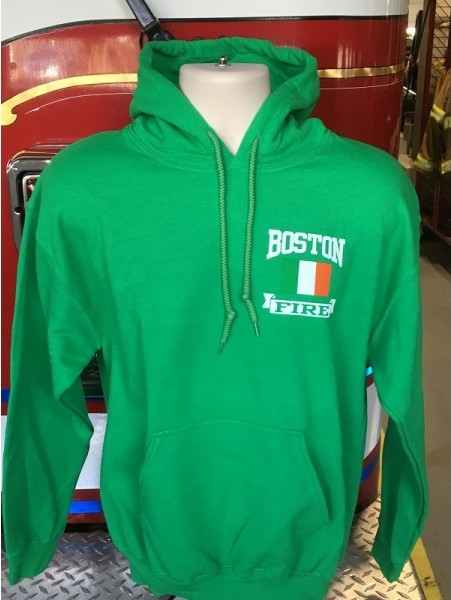 Boston Fire Green Irish Flag Hoodie Front