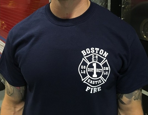 New Fire Department Boston City Massachusetts FireFighter Rescue T-Shirt