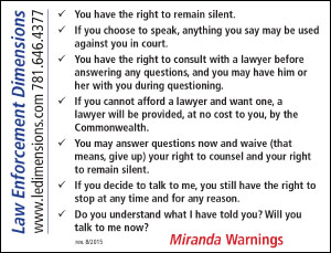 Miranda Card