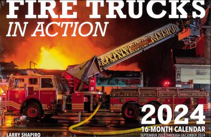 Fire Trucks in Action 2024 Calendar, 16 Month Calendar (Sept 2023 - Dec 2024)