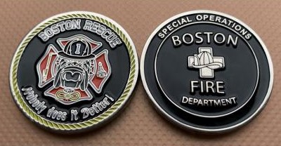 Boston FD Rescue 1 Challenge Coin