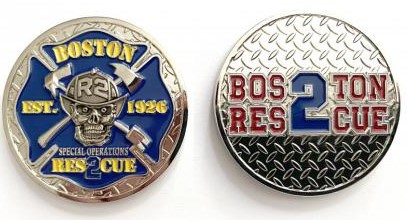 Boston FD Rescue 2 Challenge Coin