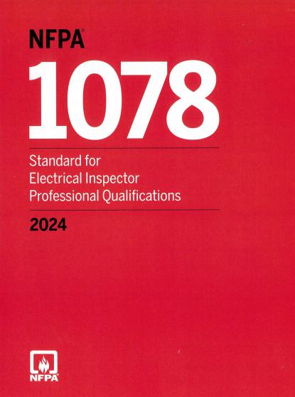 NFPA 1078 2024 Electrical Inspector Professional Qualifications