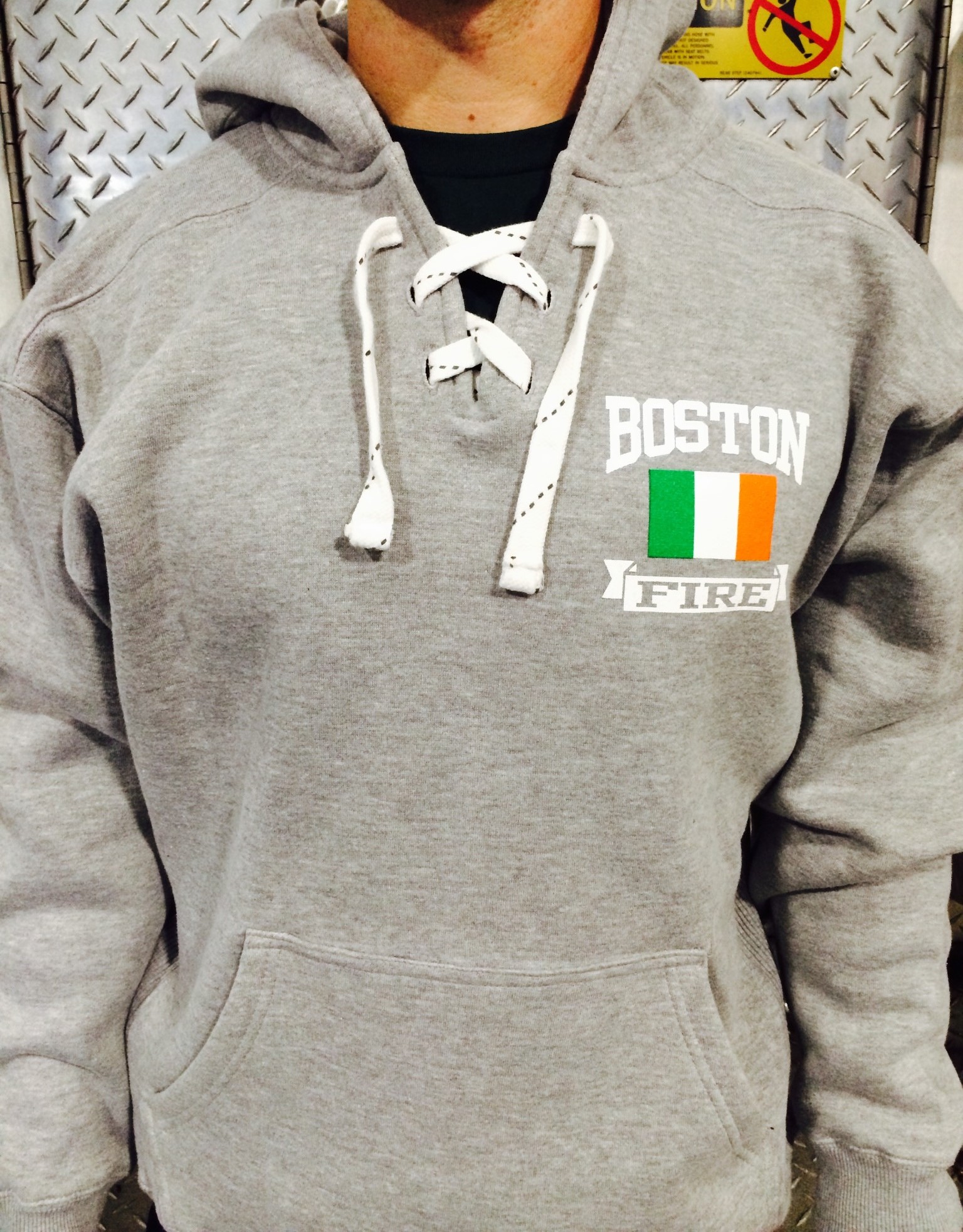 Boston Fire Irish Flag Hoodie Front