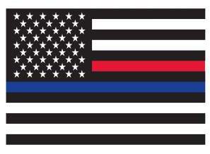 Thin Blue Line & Thin Red Line Flag Decal 