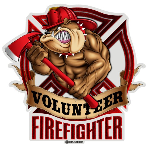 Volunteer Firefighter Bulldog Decal