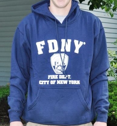FDNY Men's Pullover Hoodie - New York City Fire Department Screen Printed Shield (S-3XL)