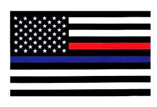 Thin Blue Line and Thin Red Line Flag