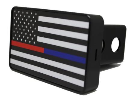 Thin Blue and Red Line Flag Hitch Cover