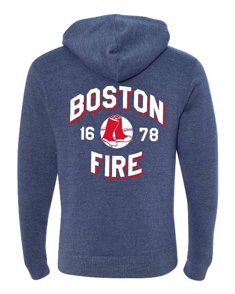 Boston Fire Baseball Hoodie Back