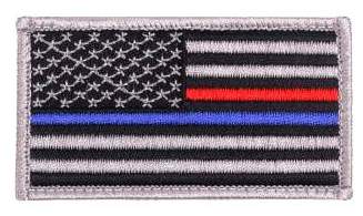 Thin Blue Line and Thin Red Line US Flag Patch