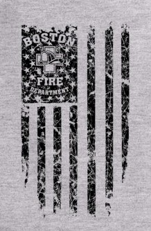 Boston Fire Department Distressed Flag Long-Sleeve Hoodie Tee