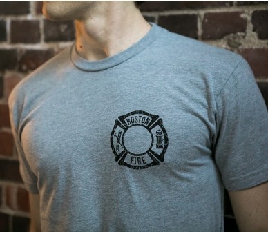 Boston Fire Department Distressed Flag Short Sleeve Tee