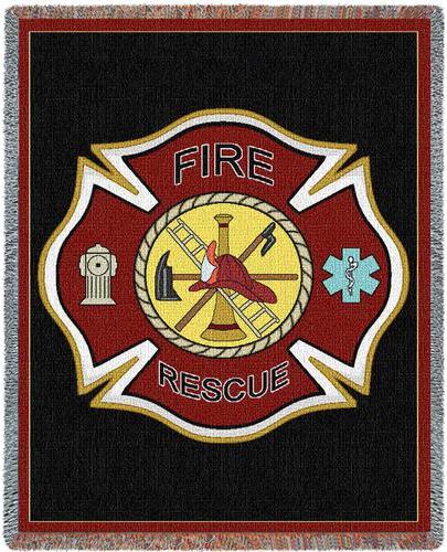 firefighter's shield throw blanket