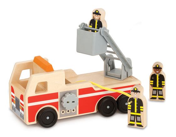 Classic Wooden Fire Truck Play Set