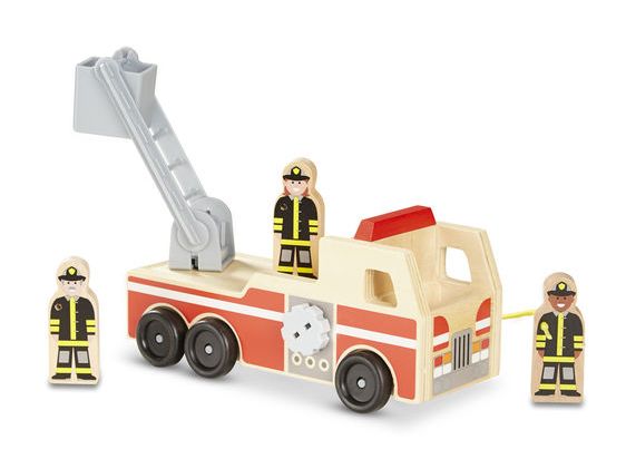 Classic Wooden Fire Truck Play Set